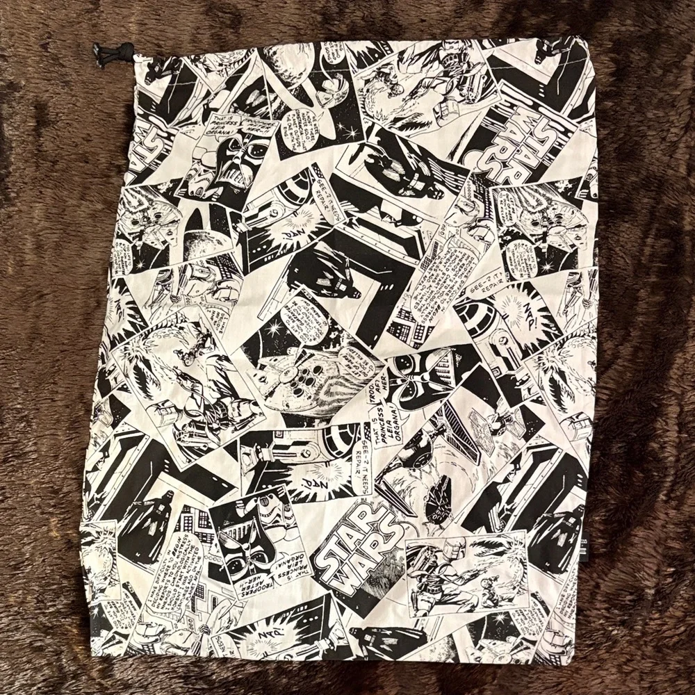 Toms X Star Wars comic Black and White Drawstring shoe travel and storage Bag